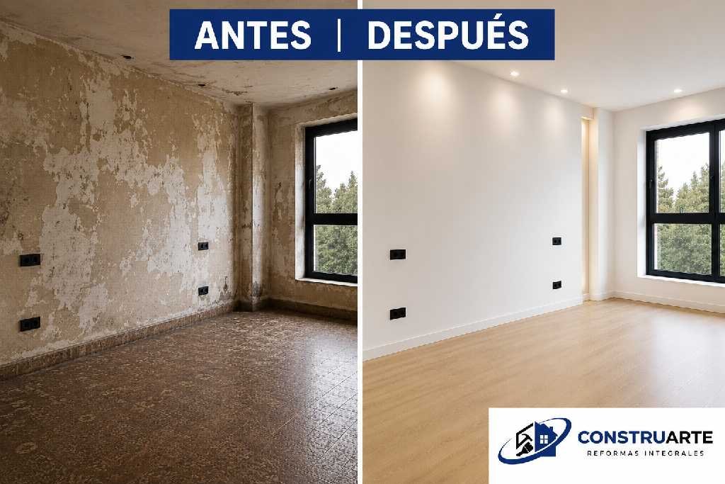 Antes y después reforma integral Construarte